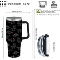 thumbnail image 3 of Dinosaur Dino Favors 40oz Tumbler With Handle Gifts For Fathers Stainless Steel Wine Tumbler For University, White, 3 of 6