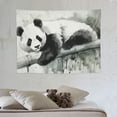 thumbnail image 4 of GOSMITH Panda Tapestry, Panda Lying on a Tree Branch Classic Watercolor Painting Style Art Print, Fabric Wall Hanging Decor for Bedroom Living Room Dorm, 40x30 Inch, Black White, 4 of 7