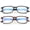 2 Pairs Black & Brown, variant on Blue Ray Blocking Lens Light Weight Rectangular Frame Matel Temple Computer Reading Glasses for Men for Women, Reading Glasses +2.00 With Hard Case