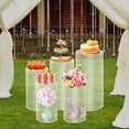 thumbnail image 6 of 5-Piece Clear Acrylic Wedding Display Stands Set, 77 lbs Capacity, Cylinder Pedestals, 6 of 10
