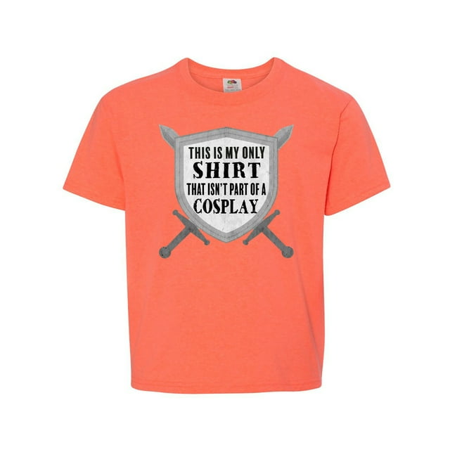 Inktastic This Is My Only Shirt That Isn't Part Of A Cosplay Teen Short Sleeve T-Shirt Unisex Retro Heather Coral L