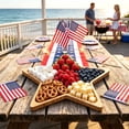 thumbnail image 5 of Yooci 4th of July Independence Day Wooden Tray, 30x30cm American Flag-Shaped Dinner Plate with Five-Pointed Star Patterns, Patriotic Charcuterie Cheese Board for Holiday Table Decor, 5 of 8