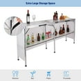 thumbnail image 4 of REDCAMP Extra Long Portable Bar Table with Bar Skirts and Storage Shelf, Pop-Up Bar Table for Party, Patio, 78"x33.5"x15", White, 4 of 8