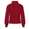 thumbnail image 4 of IROINNID Women's Turtleneck Sweater Long Sleeves Hollow Out Sweater Winter Autumn Trendy Slim Fit Tops,Burgundy, 4 of 6