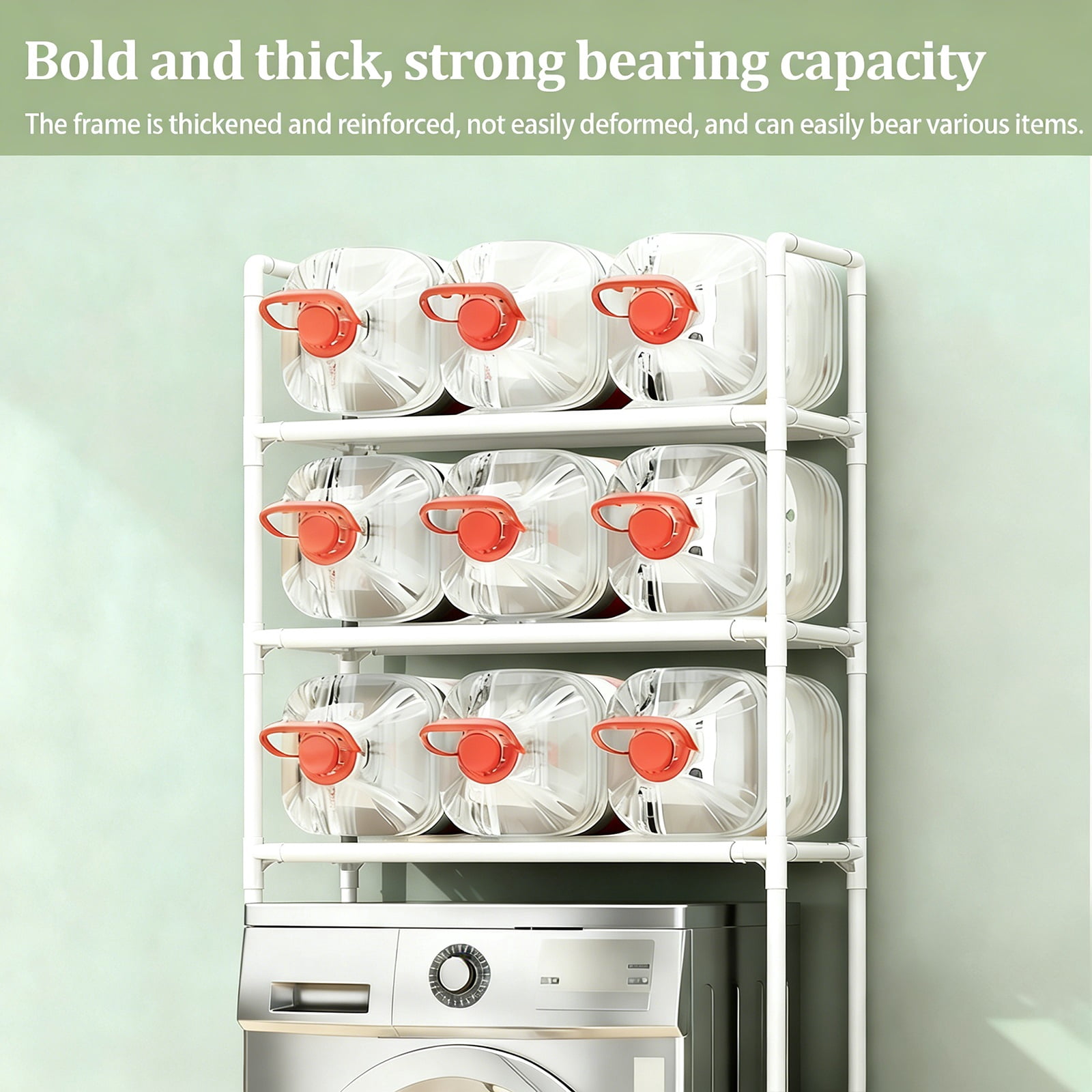 3-Tier Over Washer Storage Shelf, Over Washer and Dryer Organizer,Easy Install Washing Machine Storage Rack for Laundry Room