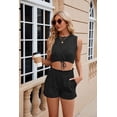 thumbnail image 4 of Spring And Summer Solid Color Fashionable Drawstring Casual Women's Shorts Set, 4 of 8