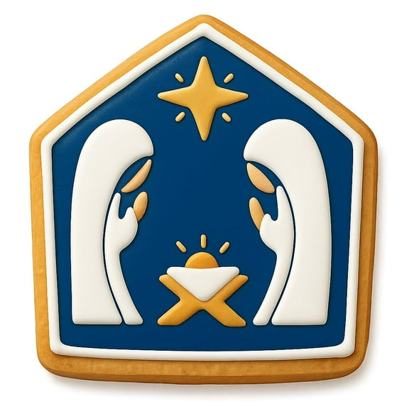 Nativity Scene Cookie Cutter - 4x3.8" Holiday Baking Fun Kitchen Tool
