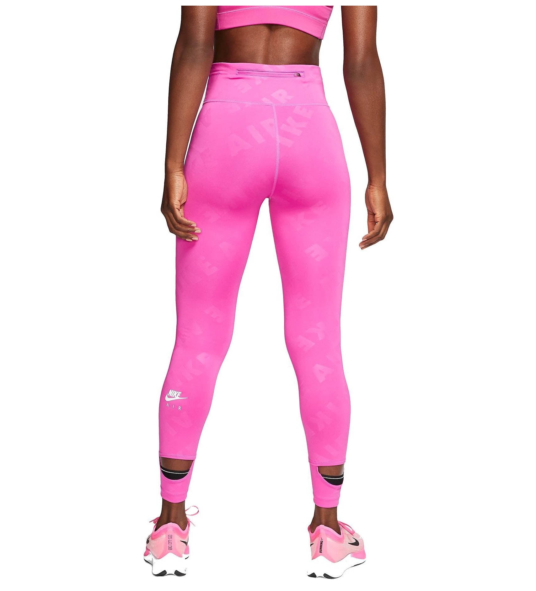 Women's Nike 7/8 Training Lazer Cut Tights M Pink Tight Gym Running Casual  New