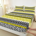 thumbnail image 7 of Manfei Bohemian Damask Khaki Full Size Sheets, Fashion Zebra Print Bed Sheets, Modern Stripes Abstract Sheet Sets, Breathable Home Decor, 4-Piece, 7 of 7