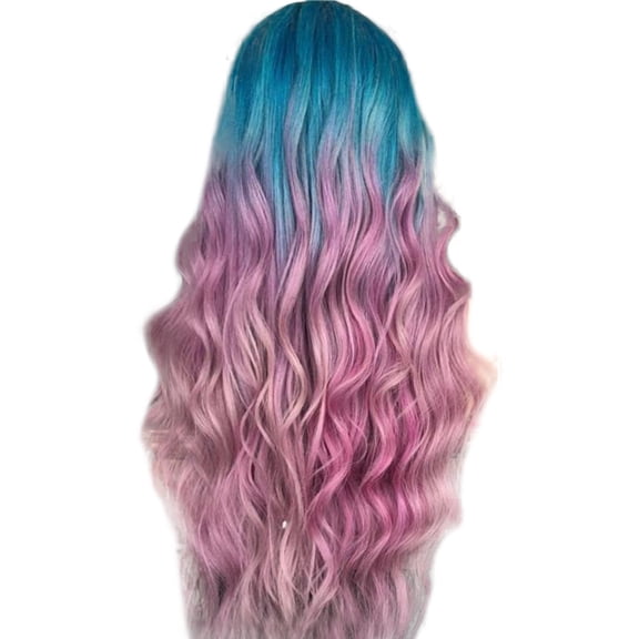 Desertasis wigs human hair glueless wigs human hair pre plucked pre cut wig for women Synthetic Pink Cosplay Full Hair Wavy Wig Long Purple Curly Women Straight wig Purple One Size