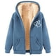 thumbnail image 2 of Chaqueta y sudadera informal con capucha de manga larga para mujer, con estampado de moda, de polar y capucha, 2 of 4