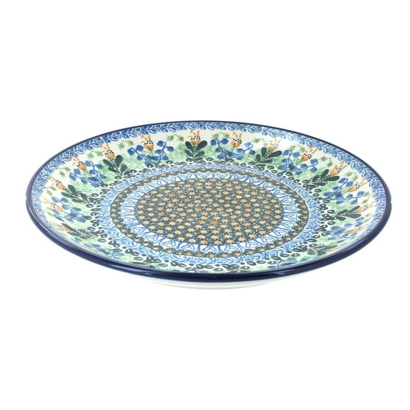 Polmedia Poterie Polonaise Assiette en Grès de 10 Pouces H8441A Peinte à la Main en Céramique Artystyczna dans Boleslawiec Pologne. Forme S223A(223) Motif P4052A(U1783) Unikat