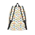 thumbnail image 2 of Lsque Cartoon Transport Pattern Canvas Daypack, Durable Backpack, High-quality Versatile Backpack,Vintage Compact Backpack-Medium, 2 of 6