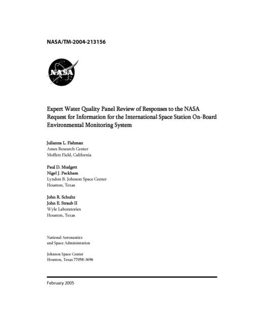 Expert Water Quality Panel Review Of Responses To The Nasa Request For Information For The International Space Station On Board Environmental Monitoring System Paperback Walmart Com Walmart Com