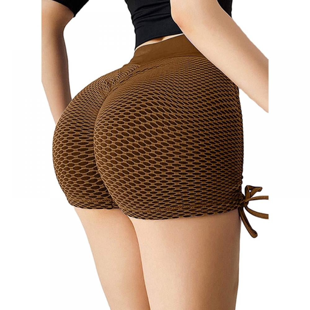 Feiona Women Workout Scrunch Shorts Peach Butt Lifting High Waist Anti  Cellulite Textured y Booties Hot Pants 