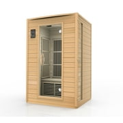 Durasage 2-Person Carbon Infrared Sauna, Canadian Hemlock Wooden Sauna, 1700 Watts, Radio and USB Input