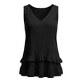 thumbnail image 5 of jjayotai Tank Tops for Women Casual V Neck Ruffle Hem Babydoll Tanks Sleeveless Flowy Peplum Tops, 5 of 5