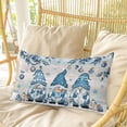 thumbnail image 4 of Blue Gnomes Christmas Pillow Covers, Linen Long Throw Pillow Case, Xmas Ball Snowflake Gifts Botanical Winter Holiday Pillow Protector Decorative Cushion Cover for Living Room/Bedroom 20" x 30", 4 of 8