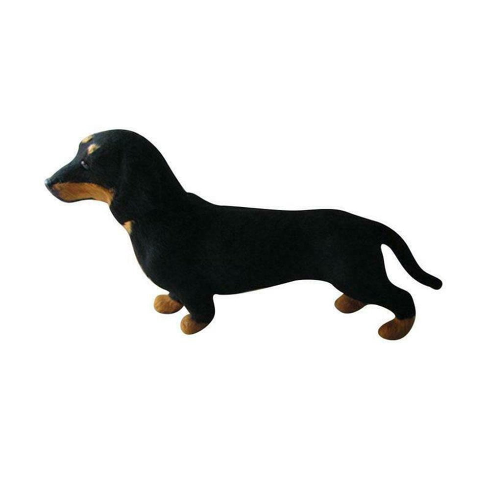 Jouet en Forme de Chien Simulé Réaliste Teckel Peluche Cadeau pour Enfants Nouveau