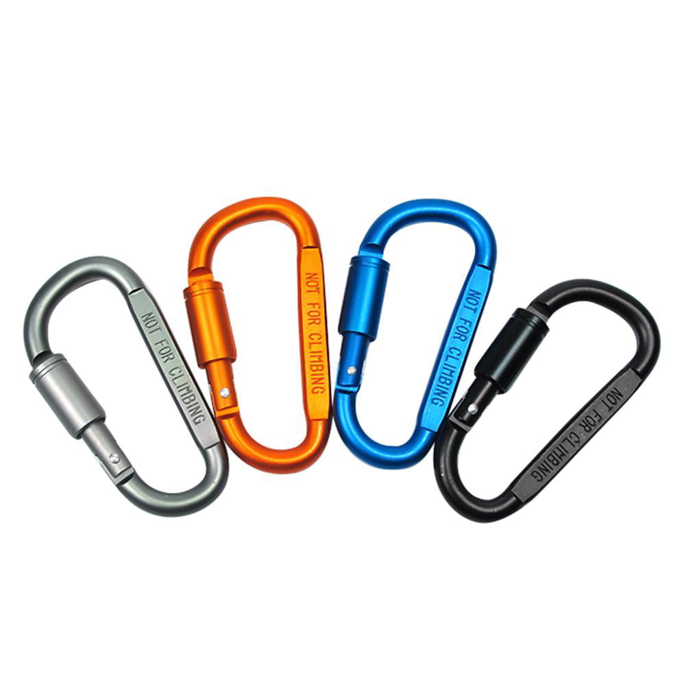 4# Climbing Accessory Random Color D Shaped Alloy Carabiner Hook Keychain Key 