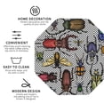 thumbnail image 3 of Naloa Bright Insects Leather Coasters for Drinks, Durable Drink Coasters 4 Set for Tabletop Protection, Luxurious Home Décor and Housewarming Gift ( {designName})Octagon, 3 of 6