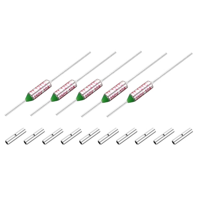 Uxcell 5Pcs Fusible Térmico Metálico SF121 10A 250V con Conector de Terminal