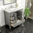 thumbnail image 5 of Eviva Hampton 36" x 18" Gray Transitional Bathroom Vanity with White Carrara Quartz Countertop, 5 of 7