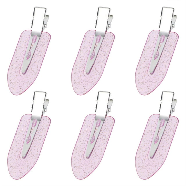 Mini Skater 6 pinzas para el pelo sin curvas, pinzas para maquillaje, pinzas para rizos, pinzas para el pelo sin arrugas, para peinado, flequillo, ondas, peinado, peluquería (púrpura brillante)