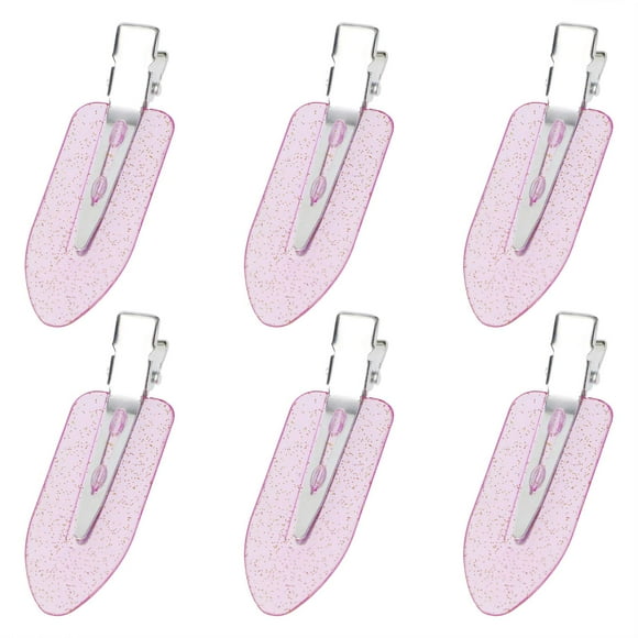 Mini Skater 6 pinzas para el pelo sin curvas, pinzas para maquillaje, pinzas para rizos, pinzas para el pelo sin arrugas, para peinado, flequillo, ondas, peinado, peluquería (púrpura brillante)