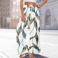 thumbnail image 4 of Dress Pants Women Petite High Waisted Wide Leg Summer Beach Vacation Pants Boho Lounge Casual Palazzo Trousers, 4 of 9