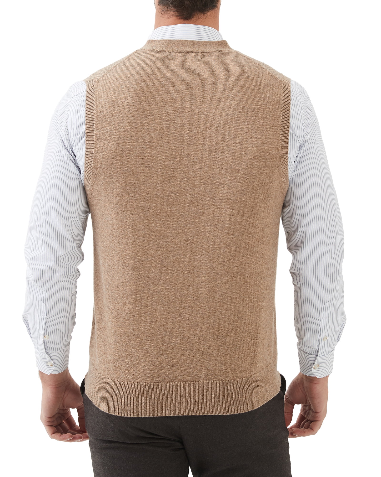 Mens Sweater Vest Cashmere Wool Blended V Neck Sleeveless Button Cardigan  Sweat⊹
