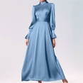 thumbnail image 2 of Women's Formal Dress Elegant Round Neck Belted Party Gown For Daily Wear Spring Summer Fall Occasions With High Heels Classic Solid Color Basic Design Hand Wash Or Machine Wash, 2 of 2