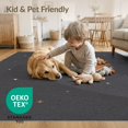 thumbnail image 4 of ODIKA 6'x9' Washable Area Rug Map Abstract Galaxy Composition Planetary Circles Continents Round Flowing for Dining Room, Under Table, Office Décor, Non-Slip Chair-Friendly, 4 of 7