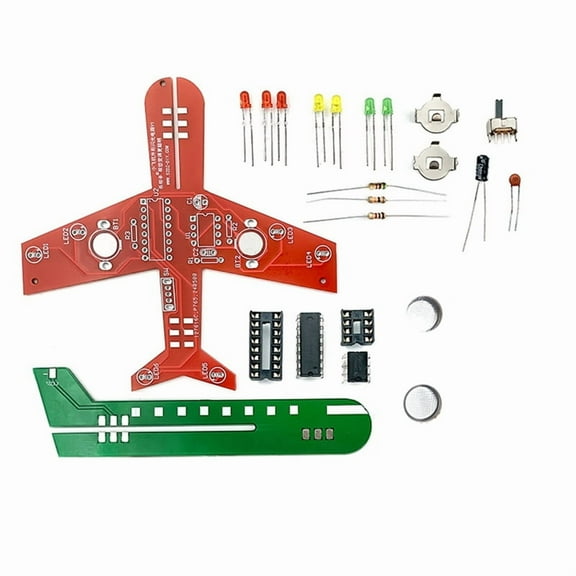DIY Electronic Kit Small Airplane Flow Lamp Welding Practice Electronic Science Assembly Kit Flashing LED PCB