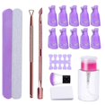 thumbnail image 2 of Kit de herramientas para quitar gel de esmalte de uñas con tapas de clips para uñas, limas de uñas, almohadillas de algodón para quitar uñas, cepillos, 2 en 1, 2 of 5