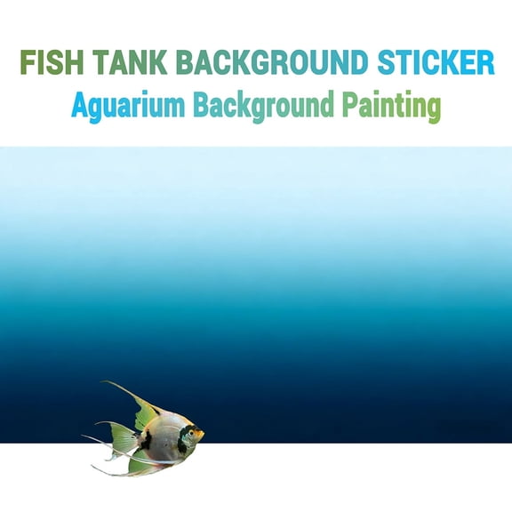 White blue gradient,, Aquarium Background Wallpaper, Fish Tank Landscape Decor, Terrarium Habitat Decor, Reptile Enclosure Decor, Front self-adhesive PVC HD sticker, Removable 2D Flat sticker