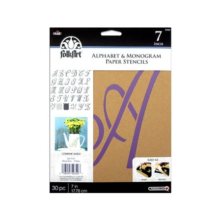 - Plaid Folkart Stencil Paper Alphabet Script 7