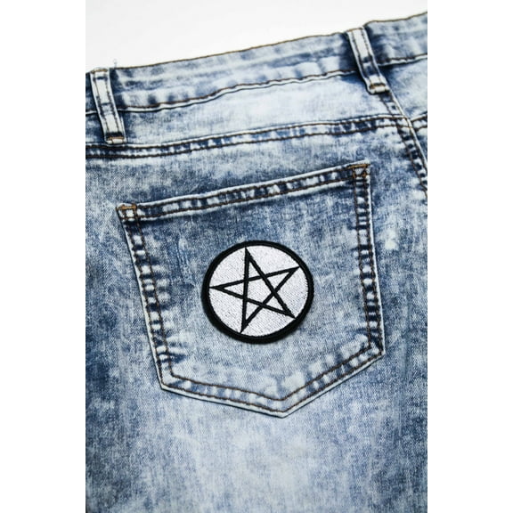 Pentacle Star Embroidered Iron On Patch