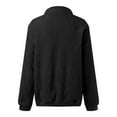 thumbnail image 6 of Fiaer,Women's Sweatshirt Fuzzy Quarter Zip Cozy Hooded Pullover Soft Plus Size Tops 2025 Fall Trendy Clothes Black XL, 6 of 7