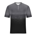 thumbnail image 5 of WRKEKC Summer Men's T-Shirts Button Crew Neck Gradient Short Sleeve Top for Men Trendy Casual Daily Wear Dates and Summer Gatherings, 5 of 6