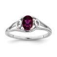 thumbnail image 1 of Solid 14k White Gold 7x5mm Oval Rhodolite Garnet January Red Gemstone Engagement Ring Size 6, 1 of 2
