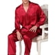 thumbnail image 2 of Txlixc Traje de pijama de seda de 2 piezas, chaqueta de manga larga con solapa masculina + pantalones Txlixc  moda, 2 of 8