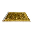 thumbnail image 2 of Ahgly Company Machine Washable Indoor Round Oriental Yellow Industrial Area Rugs, 5' Round, 2 of 4