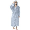 thumbnail image 2 of Mens Casual Plush Leisure Bathrobe Solid Hooded Pocket Drawstring Long Sleeve Pajamas Sizes M-3XL, 2 of 5