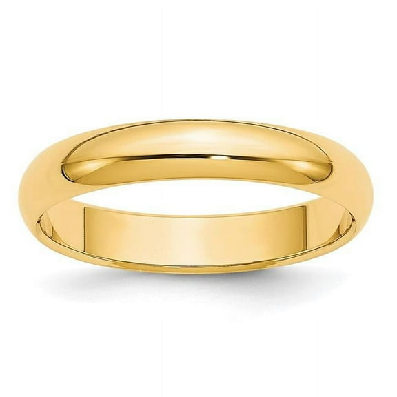Primal Gold 10 Karat Yellow Gold 4mm Half Round Wedding Band Size 10