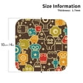 thumbnail image 3 of Disketp Robot And Monsters Funny Coasters,4 Pcs Leather Coasters With Holder, Perfect Housewarming Hostess Gifts,Protect Furniture From Water Marks Scratch And Damage, 3 of 9