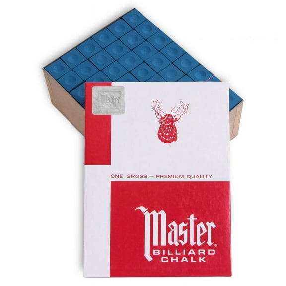 Master Billiard Pool Cue Chalk - 1 Gross - 144 pcs - Blue