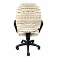 thumbnail image 3 of Aztec Office Chair Slipcover, Continuous Print of Abstract Mexican Civilization Geometric Ornamental, Protective Stretch Decorative Fabric Cover, Standard Size, Almond and Dark Rosewood, by Ambesonne, 3 of 5