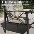 thumbnail image 3 of May in color Metal Outdoor furniture set, All-Weather Metal Patio 3-seat Sofa with Coffee table, Patio Sofa set for Porch Backyard Garden, Black, 3 of 7
