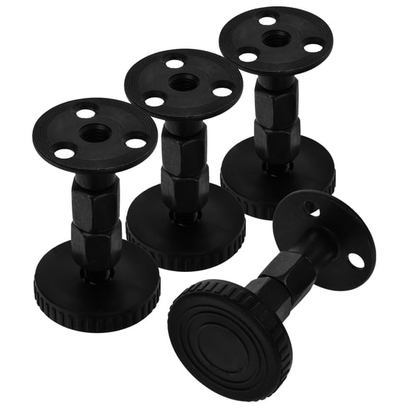 LEORX 4Pcs Adjustable Bed Frame Headboard Wall Protector Carbon Steel Black for Home Use